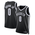 Choea B.Nets #0 Mikel Brown Jr. Black Swingman Jerseys - Icon Edition