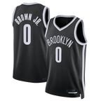 Choea B.Nets #0 Mikel Brown Jr. Black Swingman Jerseys - Icon Edition