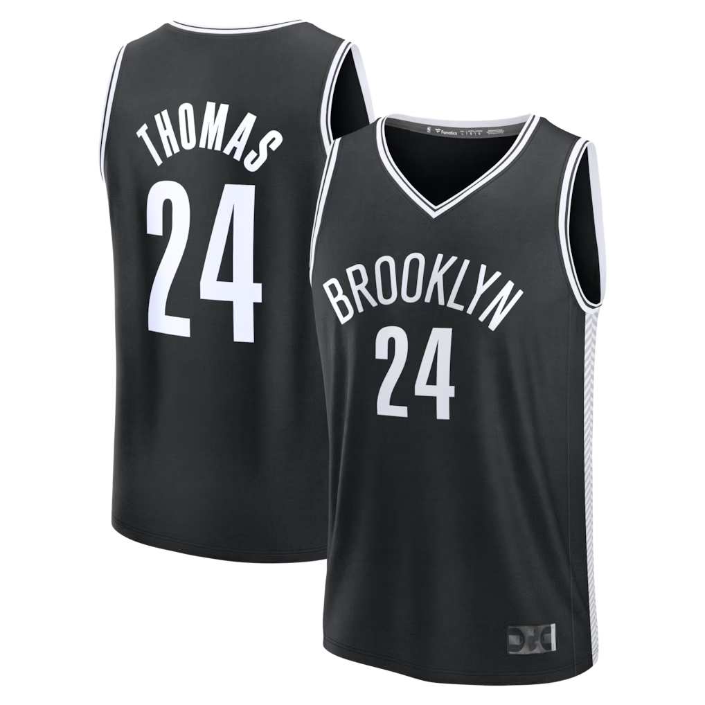 Choea B.Nets #24 Cam Thomas Black Fast Break Replica Jerseys - Icon Edition