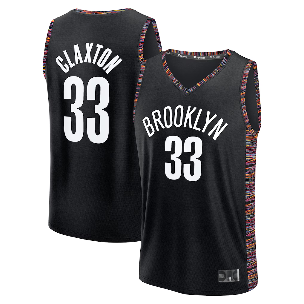 Choea B.Nets #33 Nic Claxton Black 202526 City Edition Fast Break Jerseys