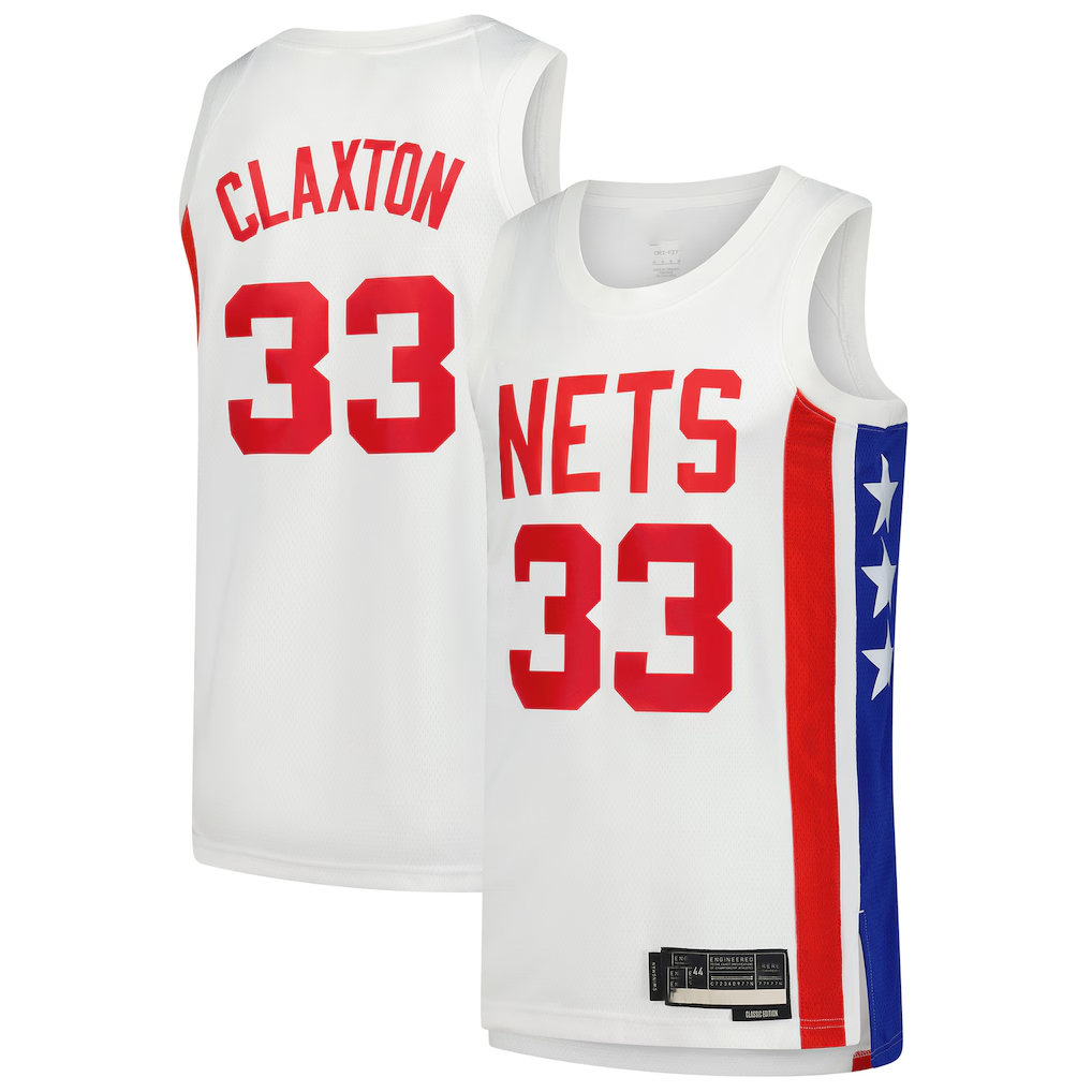 Choea B.Nets #33 Nic Claxton White Swingman Jerseys - Classic Edition