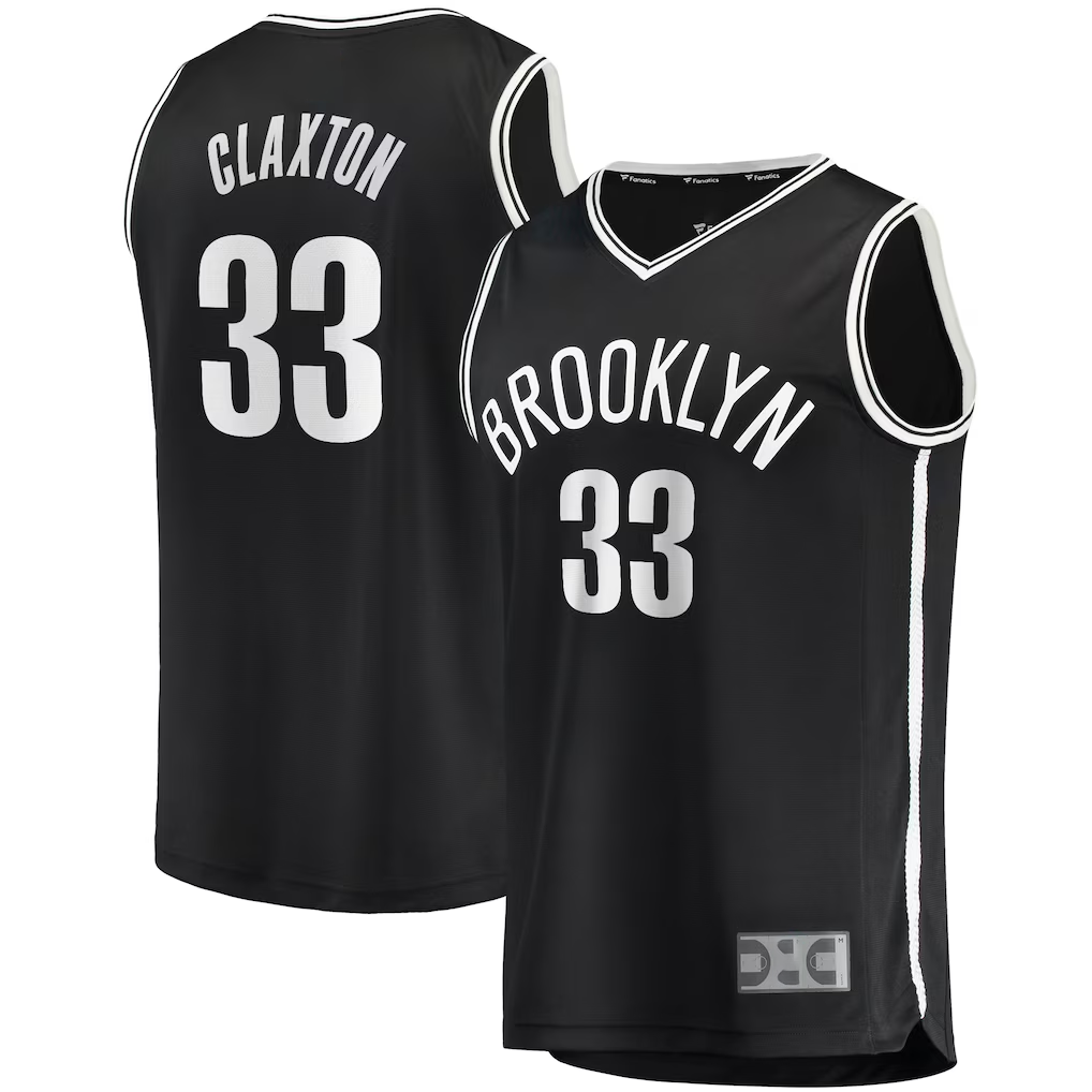 Choea B.Nets #33 Nicolas Claxton  Black Fast Break Player Jerseys - Icon Edition