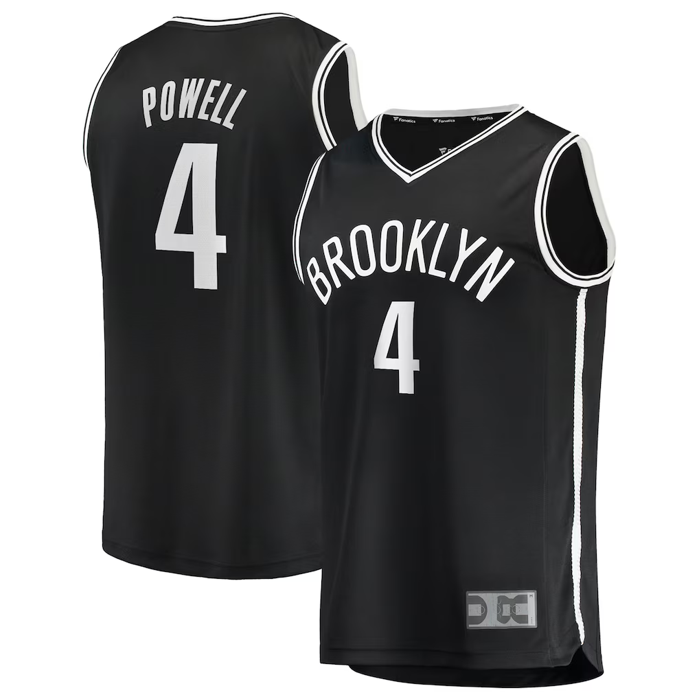 Choea B.Nets #4 Drake Powell Black Fast Break Replica Jerseys - Icon Edition