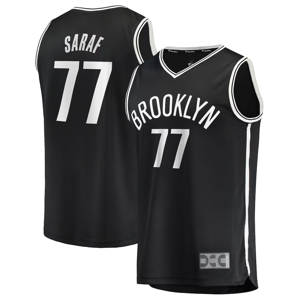 Choea B.Nets #77 Ben Saraf  Black Fast Break Replica Jerseys - Icon Edition