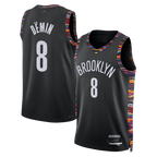 Choea B.Nets #8 Egor D?min Black 202526 Swingman Jerseys - City Edition