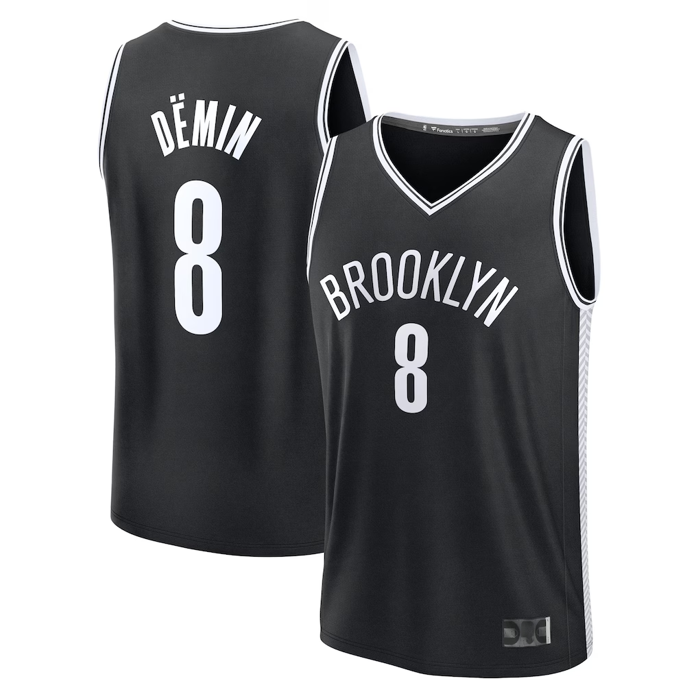 Choea B.Nets #8 Egor D?min Black Fast Break Replica Jerseys - Icon Edition