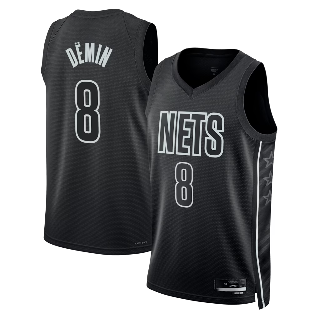 Choea B.Nets #8 Egor D?min  Black Swingman Jerseys - Statement Edition