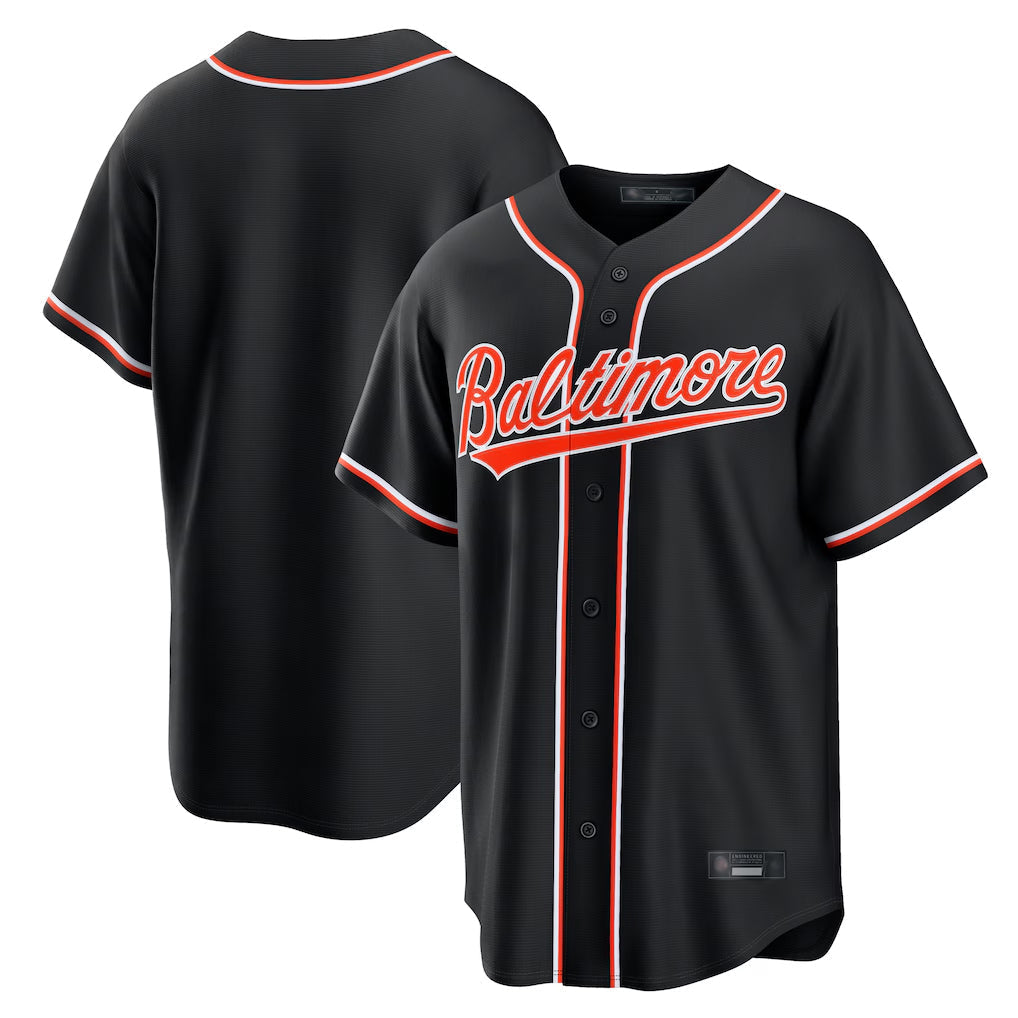 Choea B.Orioles Black Out Fashion Home Game Blank Player Stitched Jerseys