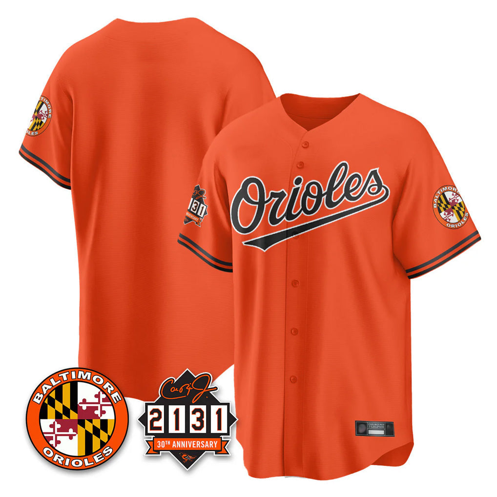 Choea B.Orioles Orange 30th Anniversary of 2131 Home Game Blank Player Stitched Jerseys