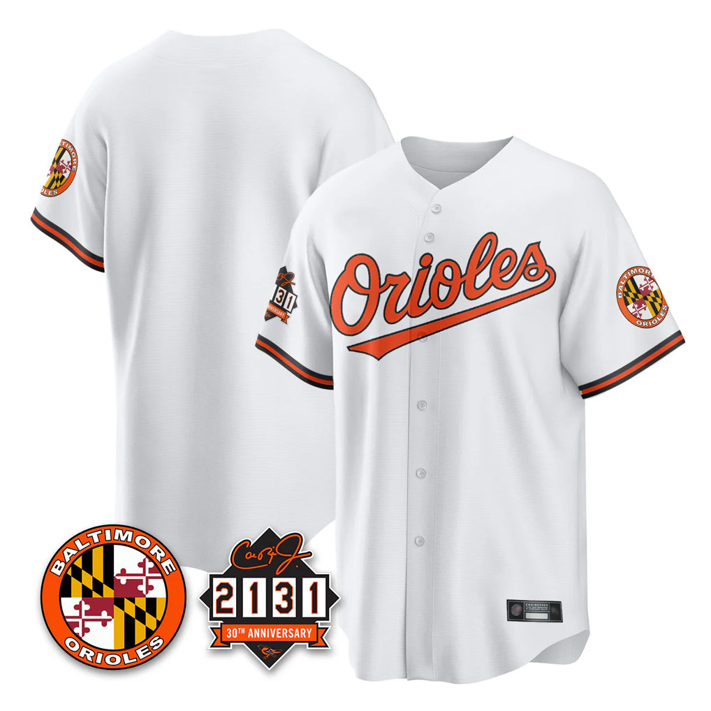 Choea B.Orioles White 30th Anniversary of 2131 Home Game Blank Player Stitched Jerseys