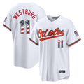 Choea B.Orioles #11 Jordan Westburg Player White USA 250 Fourth of July Home Game Stitched Jerseys
