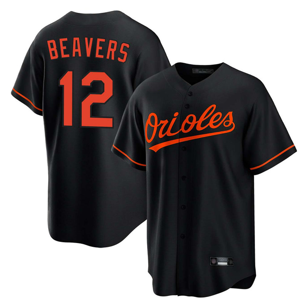 Choea B.Orioles #12 Dylan Beavers Player Black Home Game Stitched Jerseys