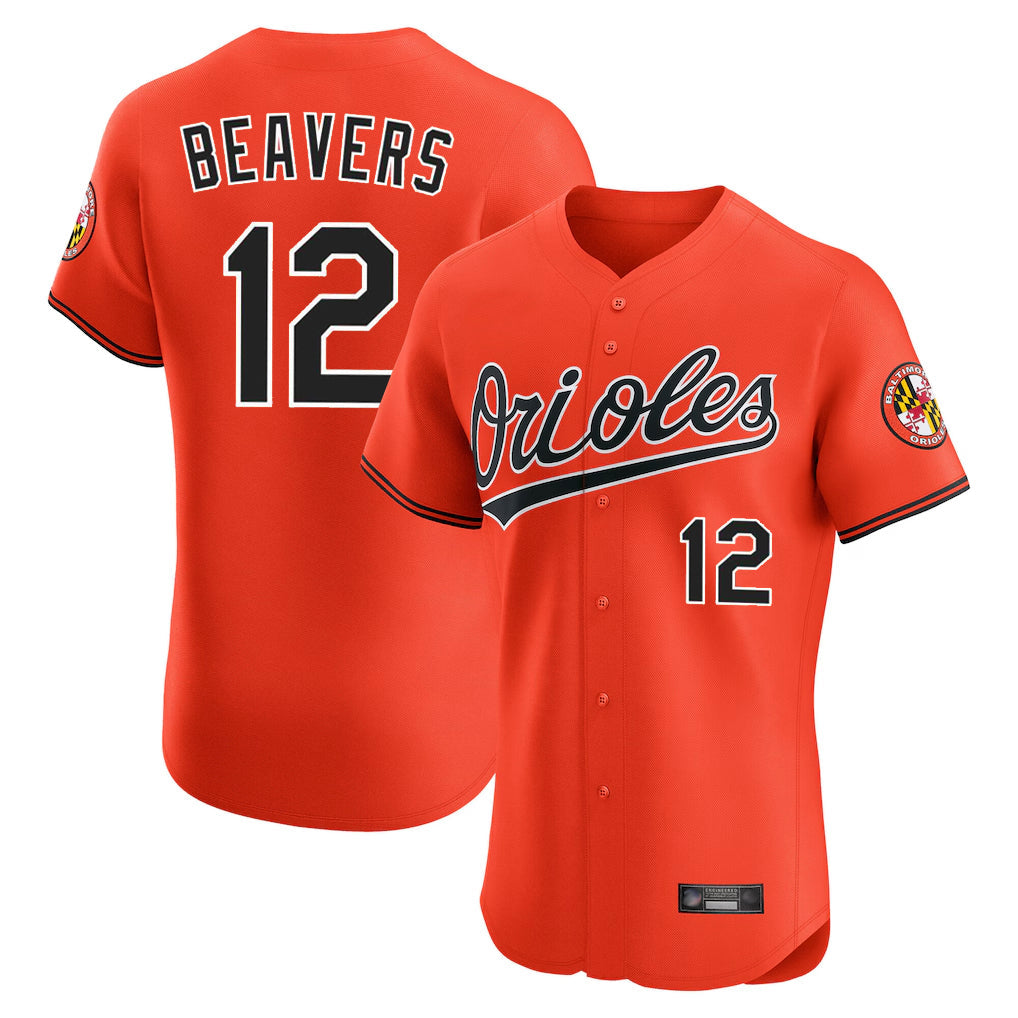 Choea B.Orioles #12 Dylan Beavers Player Orange Limited Elite Home Game Stitched Jerseys