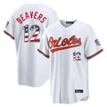 Choea B.Orioles #12 Dylan Beavers Player White USA 250 Fourth of July Home Game Stitched Jerseys