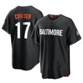 Choea B.Orioles #17 Colton Cowser Player Black City Connect Home Game Stitched Jerseys