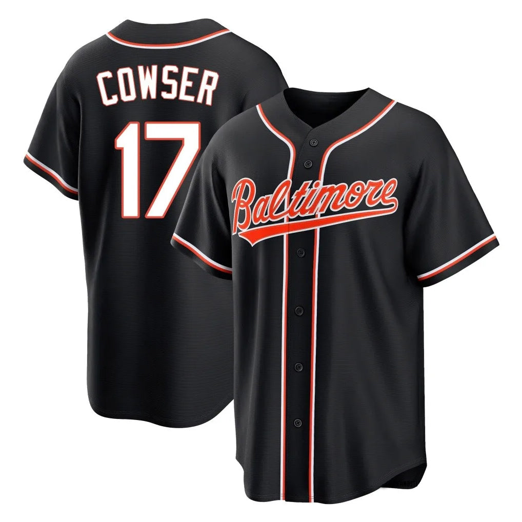 Choea B.Orioles #17 Colton Cowser Player Black Out Home Game Stitched Jerseys