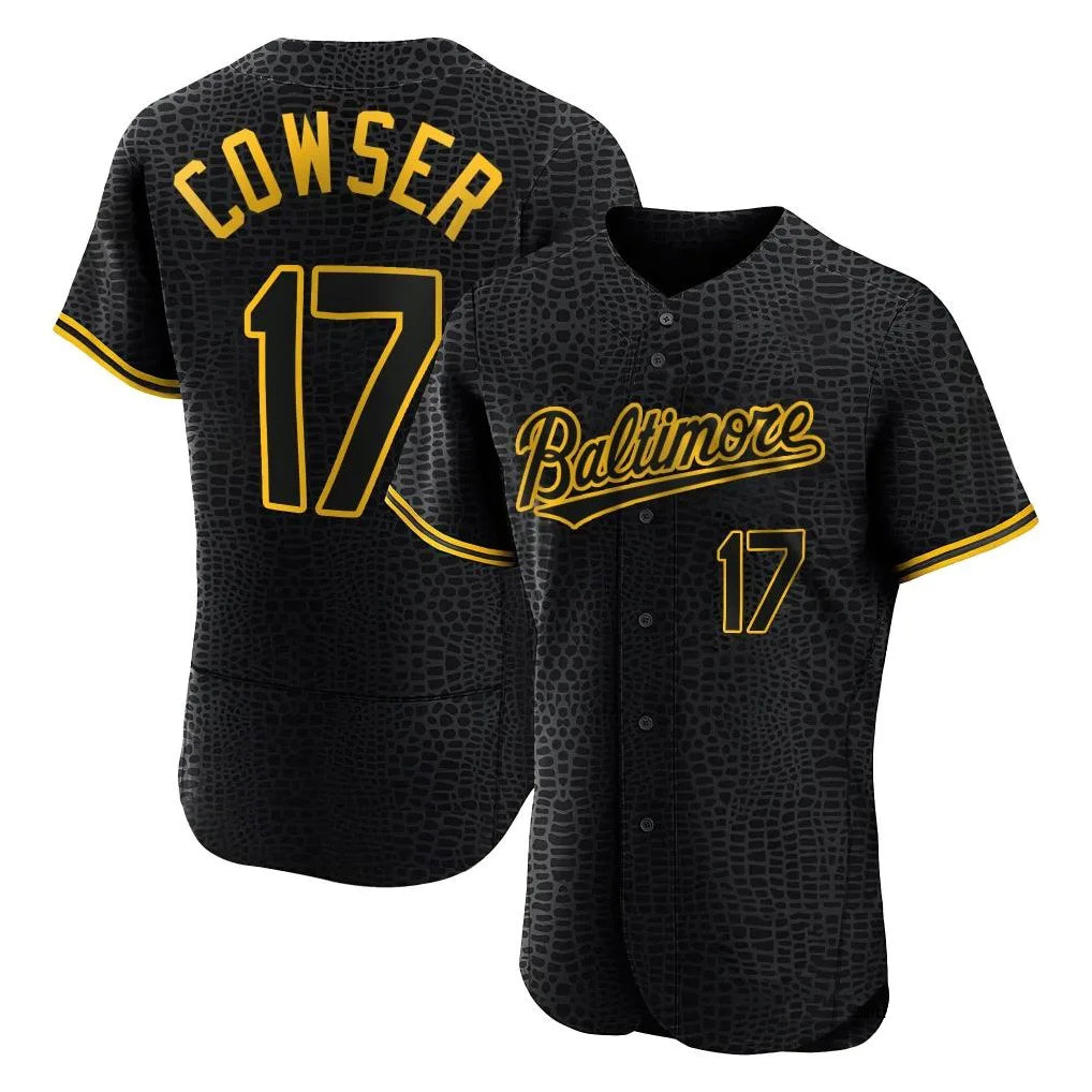 Choea B.Orioles #17 Colton Cowser Player Black Snake Skin City Limited Elite Home Stitched Jerseys