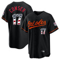 Choea B.Orioles #17 Colton Cowser Player Black USA 250 Fourth of July Home Game Stitched Jerseys