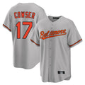 Choea B.Orioles #17 Colton Cowser Player Gray Home Game Stitched Jerseys
