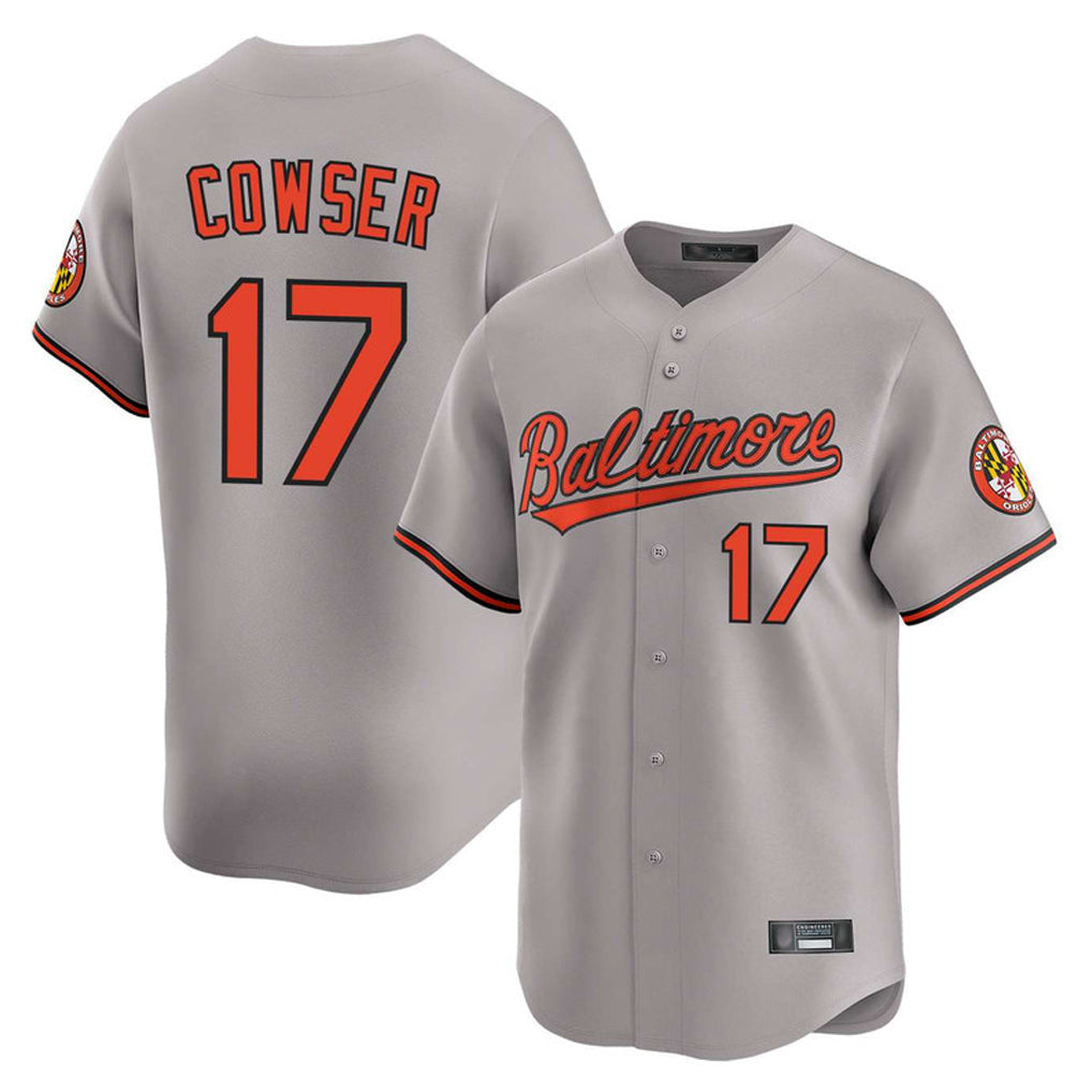 Choea B.Orioles #17 Colton Cowser Player Gray Limited Home Game Stitched Jerseys