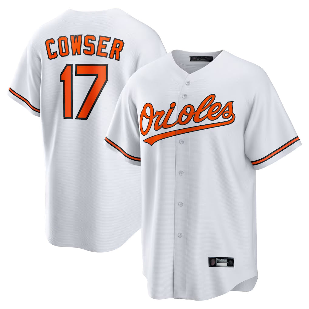 Choea B.Orioles #17 Colton Cowser Player White Home Game Stitched Jerseys