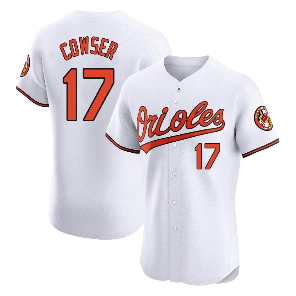Choea B.Orioles #17 Colton Cowser Player White Limited Elite Home Game Stitched Jerseys