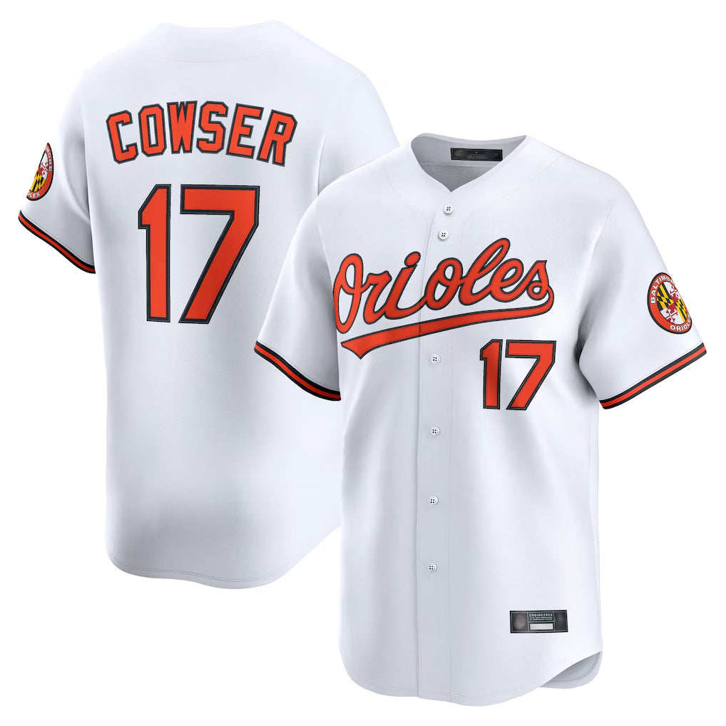 Choea B.Orioles #17 Colton Cowser Player White Limited Home Game Stitched Jerseys