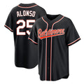 Choea B.Orioles #25 Pete Alonso Player Black Out Home Game Stitched Jerseys