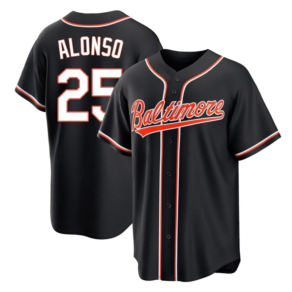 Choea B.Orioles #25 Pete Alonso Player Black Out Home Game Stitched Jerseys