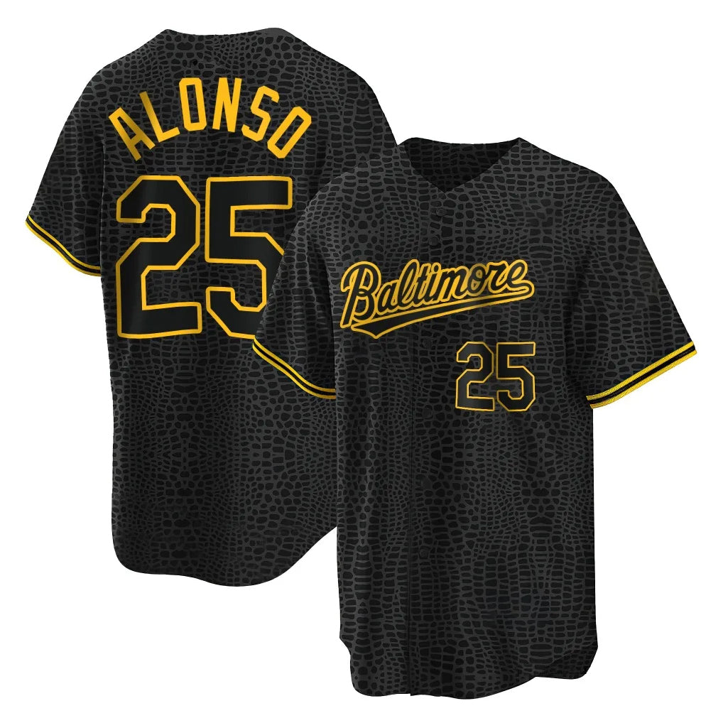 Choea B.Orioles #25 Pete Alonso Player Black Snake Skin City Home Game Stitched Jerseys
