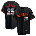 Choea B.Orioles #25 Pete Alonso Player Black USA 250 Fourth of July Home Game Stitched Jerseys