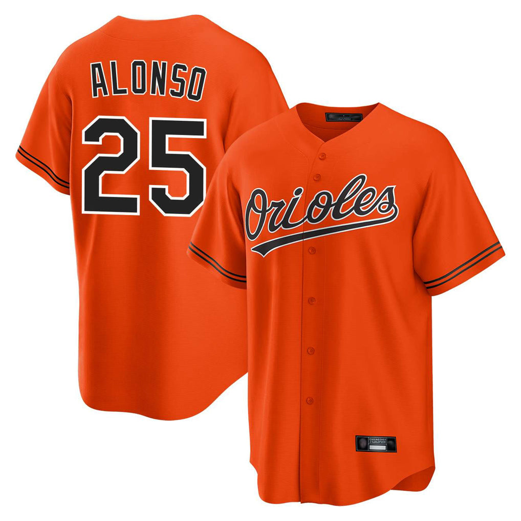 Choea B.Orioles #25 Pete Alonso Player Orange Home Game Stitched Jerseys