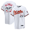 Choea B.Orioles #25 Pete Alonso Player White USA 250 Fourth of July Home Game Stitched Jerseys