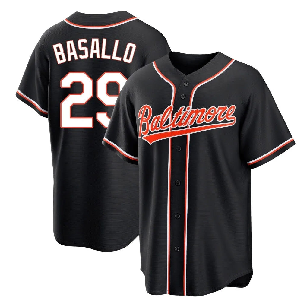 Choea B.Orioles #29 Samuel Basallo Player Black Out Home Game Stitched Jerseys