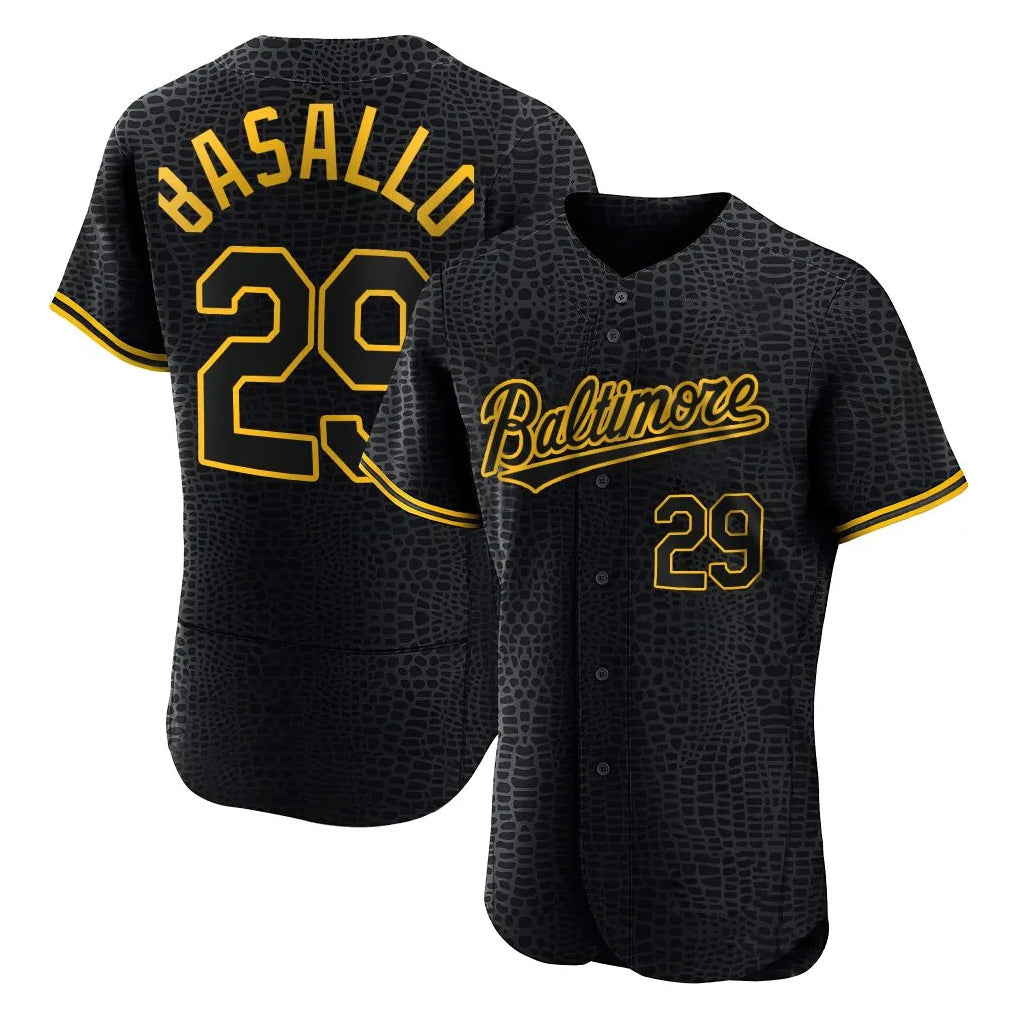 Choea B.Orioles #29 Samuel Basallo Player Black Snake Skin City Limited Elite Home Stitched Jerseys