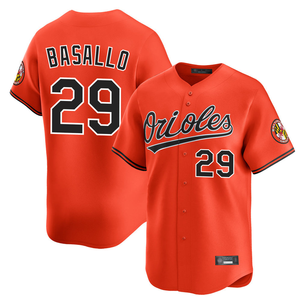 Choea B.Orioles #29 Samuel Basallo Player Orange Limited Home Game Stitched Jerseys