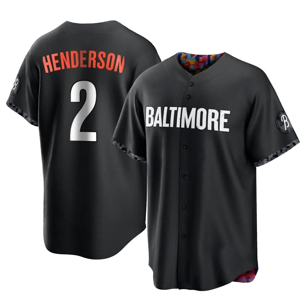 Choea B.Orioles #2 Gunnar Henderson Player Black City Connect Home Game Stitched Jerseys