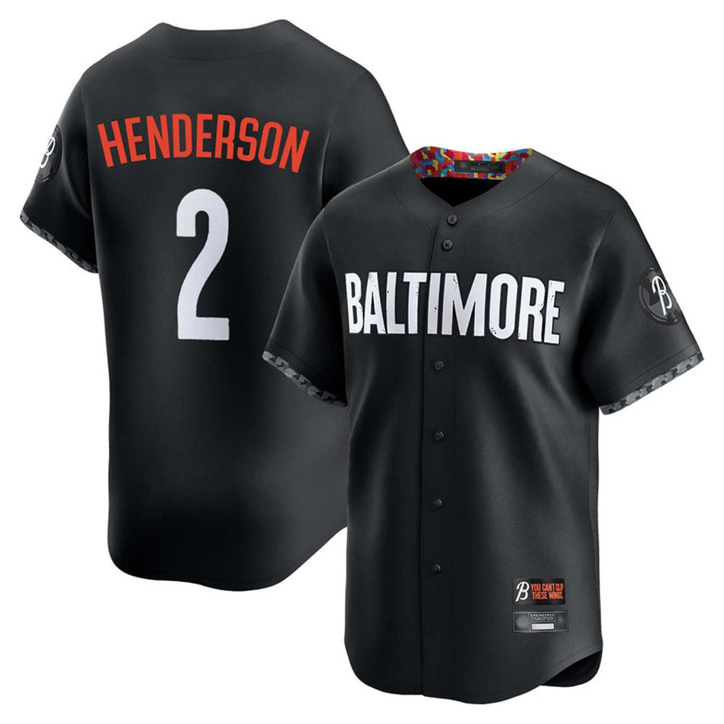 Choea B.Orioles #2 Gunnar Henderson Player Black City Connect Limited Home Game Stitched Jerseys