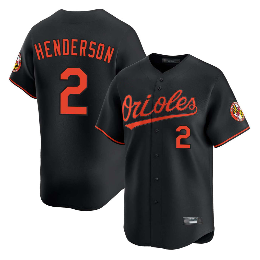 Choea B.Orioles #2 Gunnar Henderson Player Black Limited Home Game Stitched Jerseys