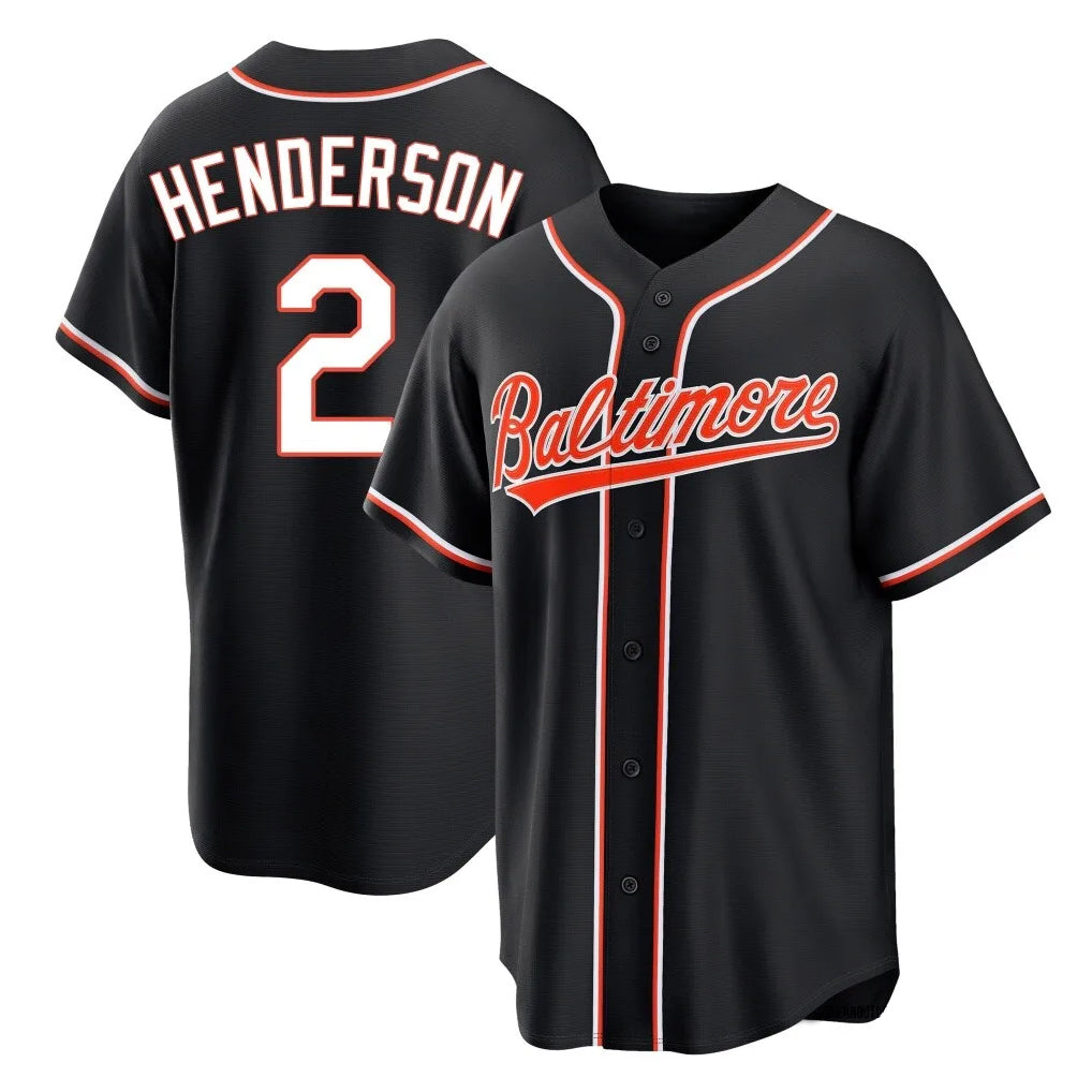 Choea B.Orioles #2 Gunnar Henderson Player Black Out Home Game Stitched Jerseys