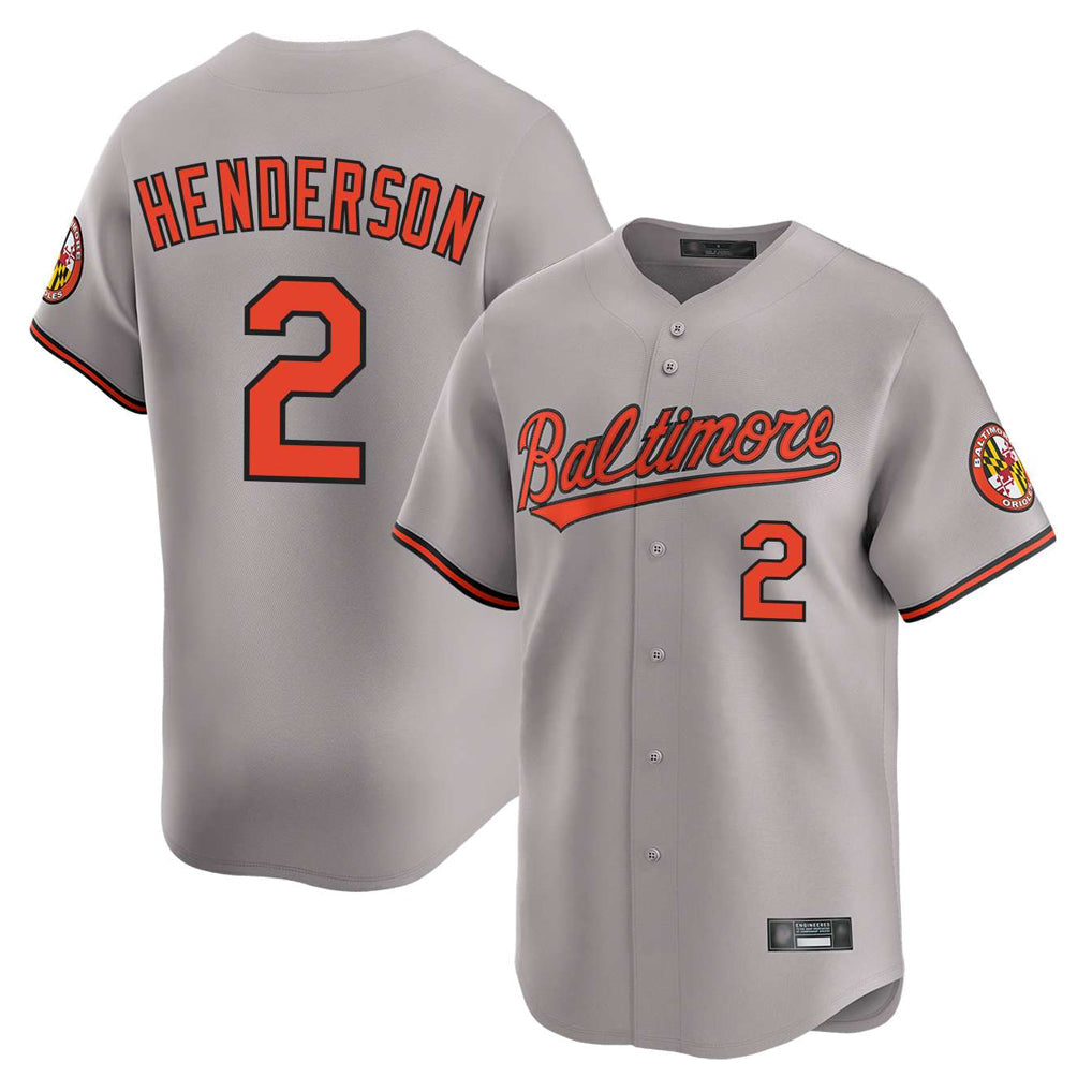 Choea B.Orioles #2 Gunnar Henderson Player Gray Limited Home Game Stitched Jerseys