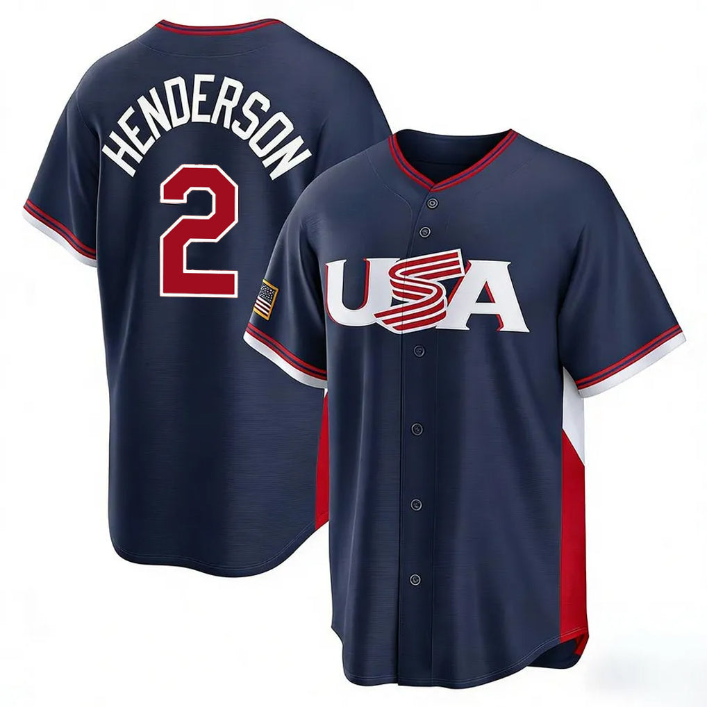 Choea B.Orioles #2 Gunnar Henderson Player Navy USA 2026 World Classic Home Game Stitched Jerseys