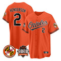 Choea B.Orioles #2 Gunnar Henderson Player Orange 30th Anniversary of 2131 Home Game Stitched Jerseys