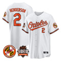 Choea B.Orioles #2 Gunnar Henderson Player White 30th Anniversary of 2131 Home Game Stitched Jerseys
