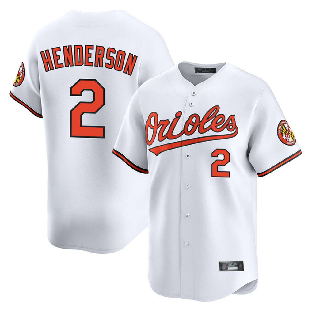 Choea B.Orioles #2 Gunnar Henderson Player White Limited Home Game Stitched Jerseys