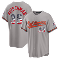 Choea B.Orioles #35 Adley Rutschman Gray USA 250 Fourth of July Road Stadium Jersey