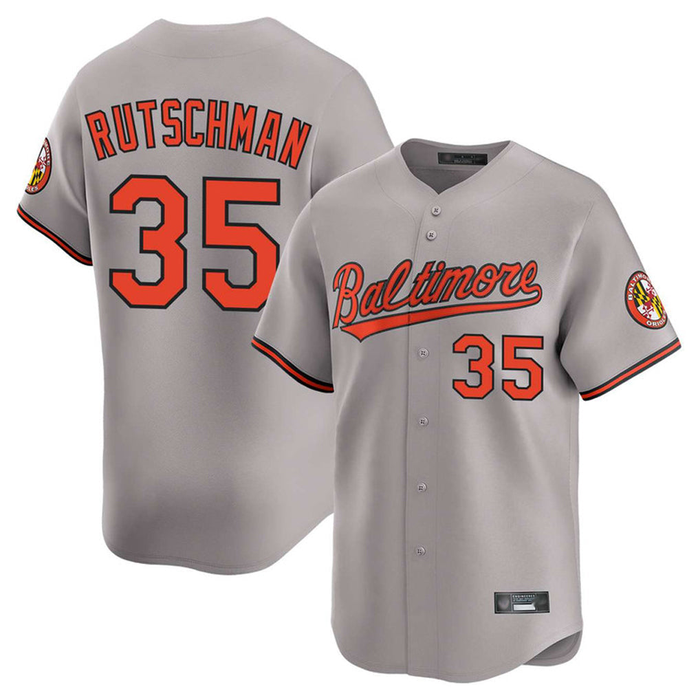 Choea B.Orioles #35 Adley Rutschman Player Gray Home Game Stitched Jerseys