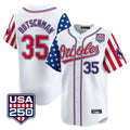 Choea B.Orioles #35 Adley Rutschman Player White USA 250 Independence Day Vapor Premier Home Game Stitched Jerseys