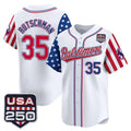Choea B.Orioles #35 Adley Rutschman White USA 250 Independence Day Vapor Premier Limited Home Game Stitched Jerseys