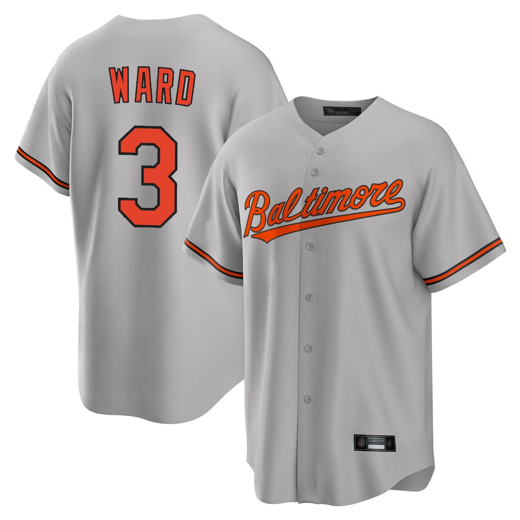 Choea B.Orioles #3 Taylor Ward Player Gray Home Game Stitched Jerseys